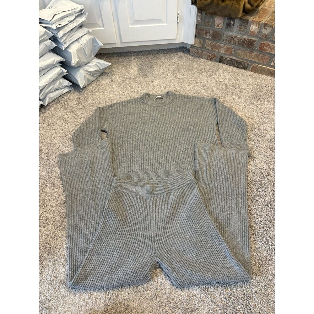 Abercrombie & Fitch Knot Sweater Sleepwear Set Pants & Shirt Loungewear Wide Leg